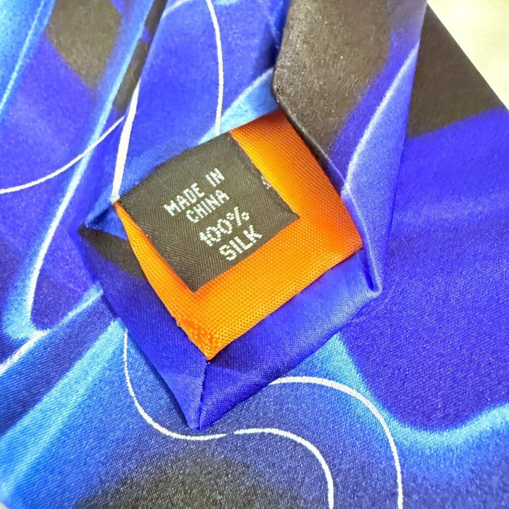 Jerry Garcia Another Butterfly Collection 61 Blue Silk Neck Tie Abstract Pattern - Picture 6 of 10